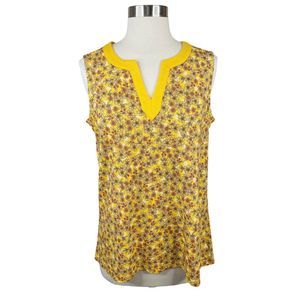 Basic Editions Yellow Floral Top